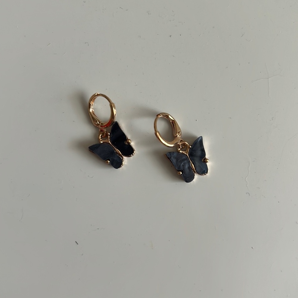 Butterfly drop earrings